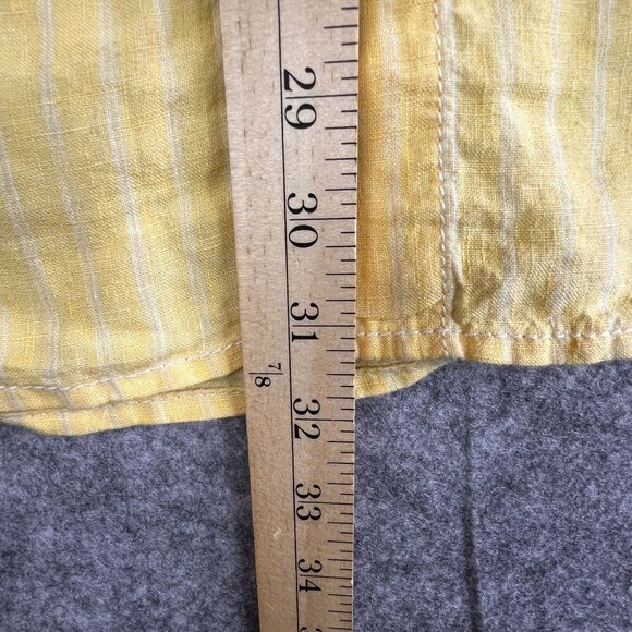 Tommy Bahama Mens XL Resort Preppy Yellow Striped 100% Linen Button-Up Shirt - Picture 8 of 9